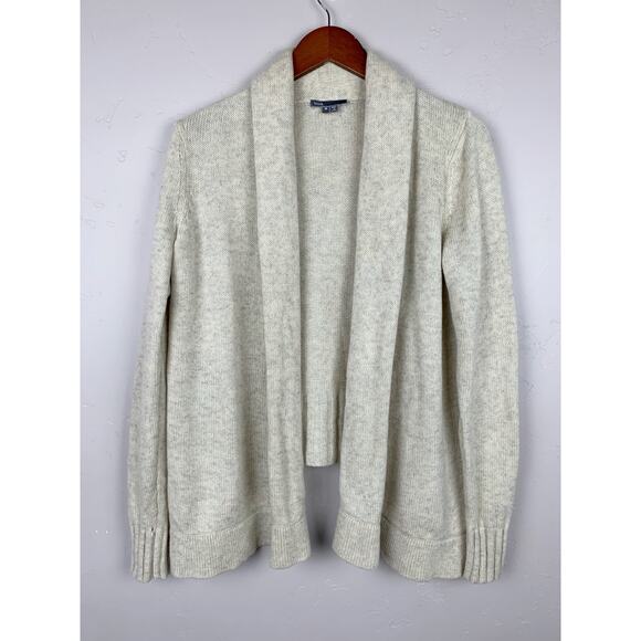 Vince Sweaters - Vince Cardigan Sweater Open Front Beige Gray Long Sleeve Shawl Collar Women's M